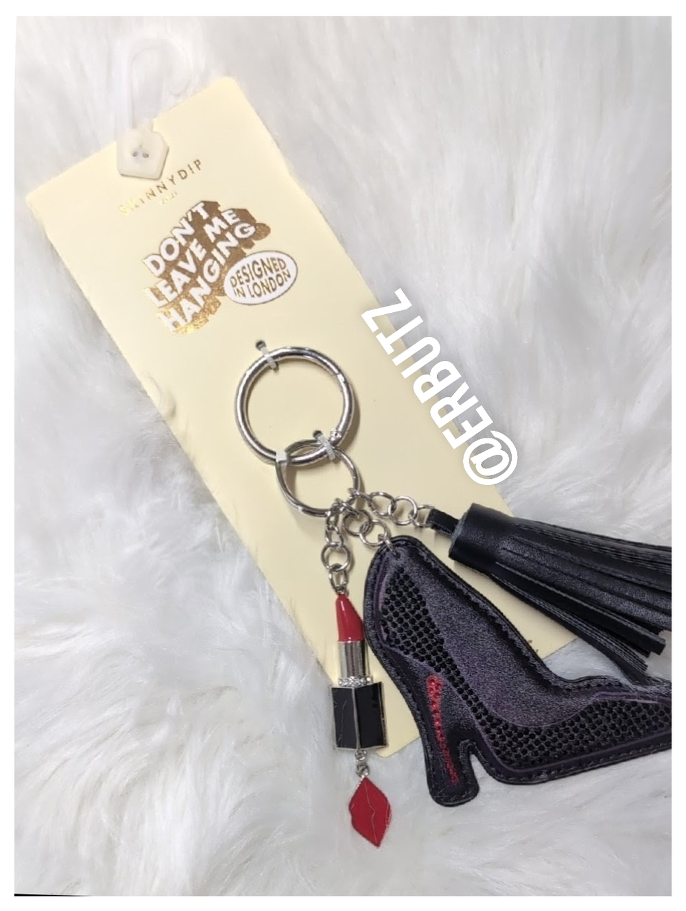 Skinny Dip Chic Multi Charm Keychain Bag Charm with Lipstick & High Heel 💄👠